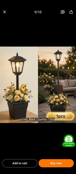 Solar power light with planter