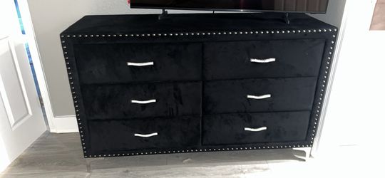 black velvet dresser