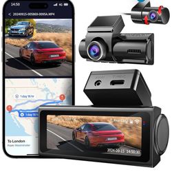Dash Cam Front and Rear, UHD 4K Night Vision Dash Camera for Car with 3.2'' IPS Screen, 30FPS Dashcam Built-in GPS with App Control, 24H Parking Mode,