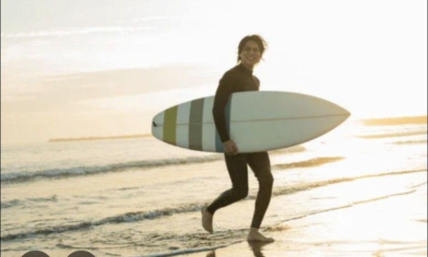 NSP 7'6" Funboard Surfboard + FCS Bag + Leash