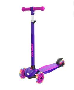 GoTrax KS1 Kids Kick Scooter Purple LED Wheels Adjustable Height Folding