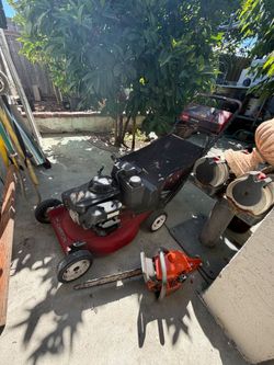 Commercial lawn mower chainsaw