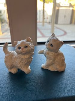 Ceramic Kitten Figurines Set of Two