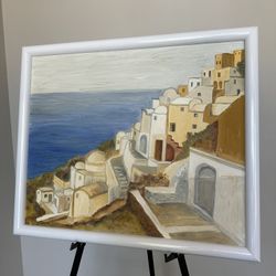 Oil Painting Of Coastal Greece W26”xH22”