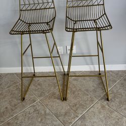 Gold Bar Stool Modern Bar Height Counter Stools Bar...