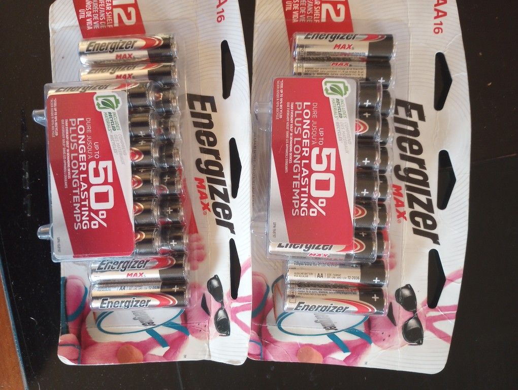 2 16 PACKS OF ENERGIZER AA BATTERIES