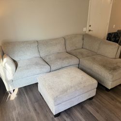 Sectional Sofa + Ottoman - 105” - Deep Seats - Very Comfortable 