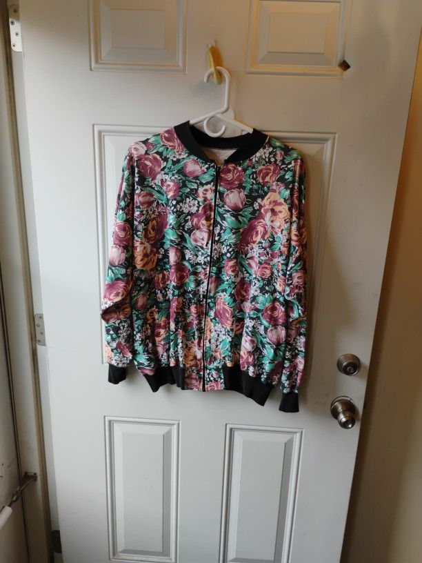 Avon Vintage Floral XL Fleece Jacket