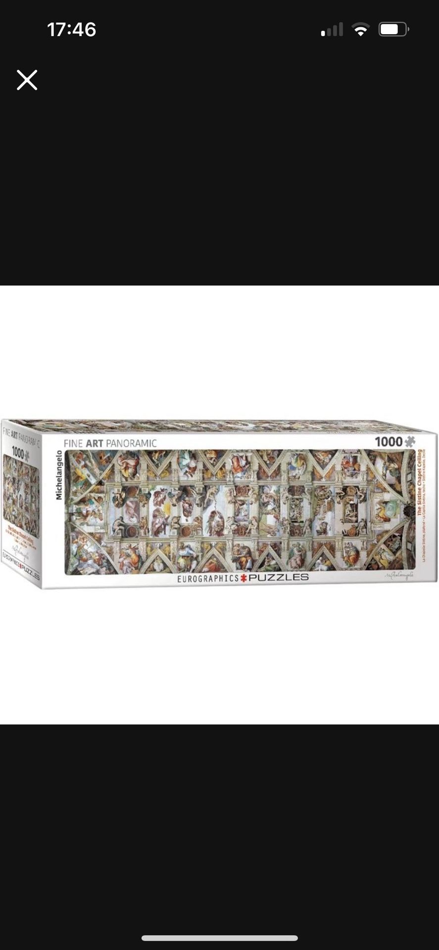 Fine Art Panoramic 1000 Piece Puzzle | Michelangelo