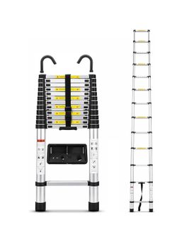 16.5 FT Telescoping Ladder Aluminum Lightweight Extension Ladder with Hook
Heavy Duty 300lbs Max Capacity, Multi-Purpose Collapsible Retractable Compa