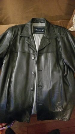 VINTAGE Playboy Leather Coat - SZ. LRG