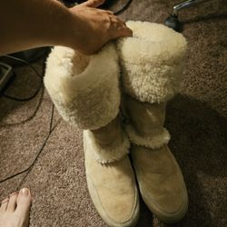 Nice UGG Suede Shearling Women's Boots Sz. 8W Pre-owned Australia