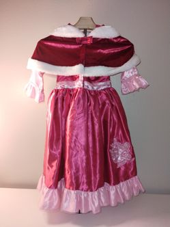 Rare Disney Parks Belle Pink Winter Cape Hood Dress Costume Girls Sz 5-6