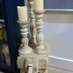elephant ornament with candelabra and candles