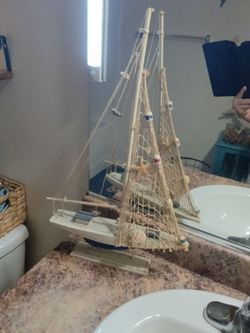 Decorative Wooden Sailboat Model