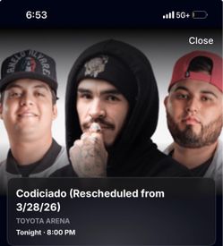 Codiciado tickets