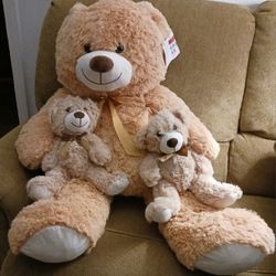 NEW TEZITUOR GIANT TEDDY BEAR 39" WITH BABY + AN EXTRA BABY, GREAT X-MAS GIFT, *READ DESCRIPTION*