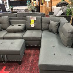 Sectional With Ottoman