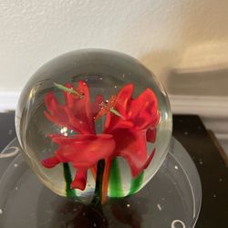 Flower & Dragon Fly 4” Paperweight 