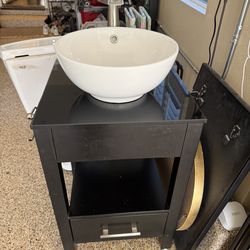 Vanity with bowl sink and faucet