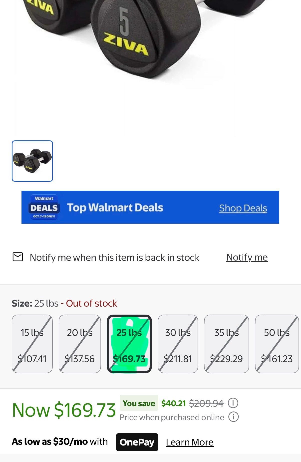25 Lb Dumbbells Total 50lb Pair