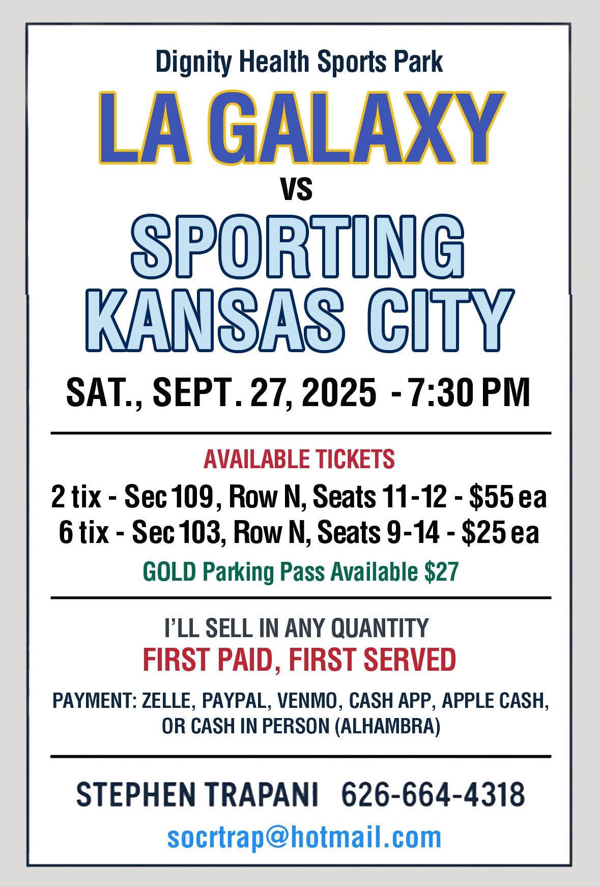 Los Angeles Galaxy vs Kansas City