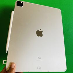 512GB Apple IPad Pro 12.9” 5th Generation ( 2021 / M1 chip / XDR Led display) WiFi + cellular (5G /Unlocked) with keyboard, pen & Accessories 