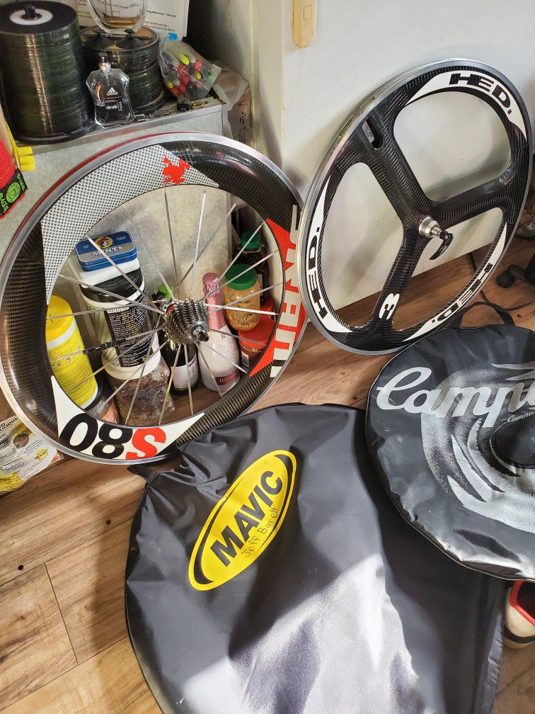 Carbon Fiber Wheels + Wheel Bags+ Skewers