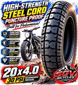 20x4.0 Heavy Duty Steel Cord E-Bike Fat Tire – $68.88