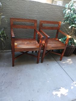 2 Solid Wood Classic Arm Chairs