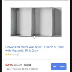 Galvanized Metal Wall Shelf - Hearth & Hand with Magnolia,