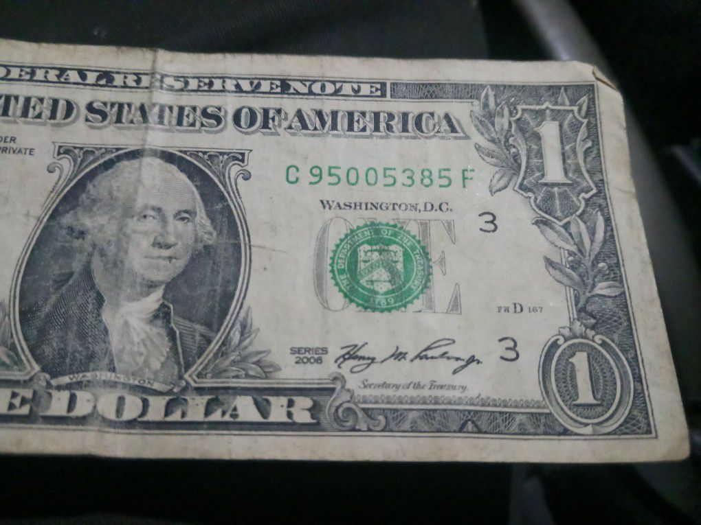 Dollar. Note. RARe. Hard To Find.  2009 Star Collectible