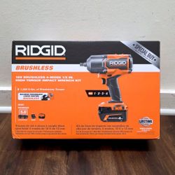 RIDGID
18V Brushless Cordless 4-Mode 1/2 in. High-Torque Impact Wrench Kit with (2) 4.0 Ah Lithium-Ion Batteries and Charger