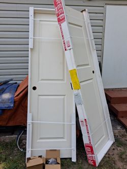 2 brand new doors with frame and hinges and new door knobs cash only 300 for both or 150 each