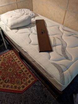 Walnut Twin Bed with 2 drawers