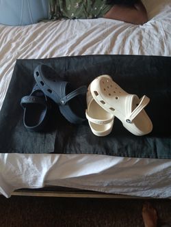 Crocs size eleven twenty bucks a piece