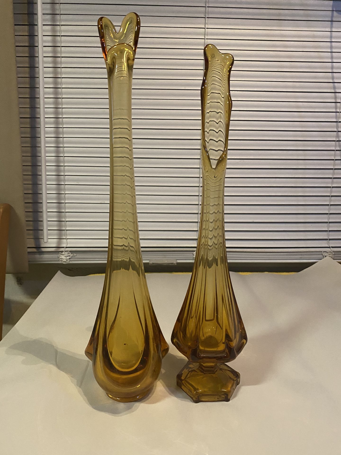2 Amber Vintage Fenton Swung