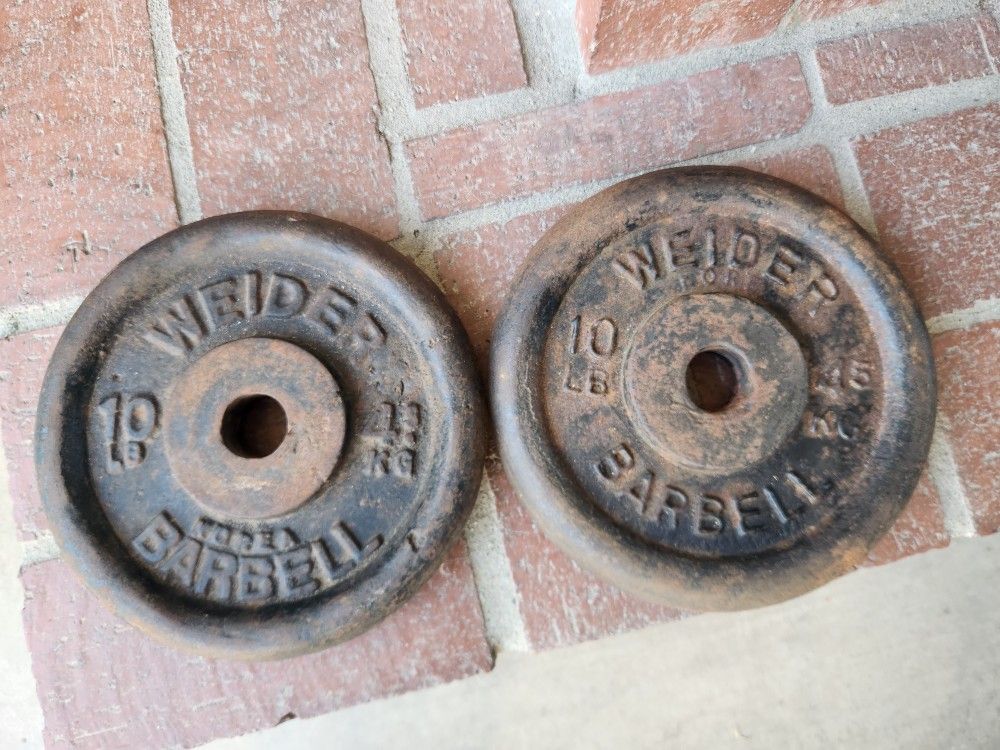 Vintage 2 Weider 10 Lbs Weights