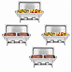 Silver Double grid chaffing set