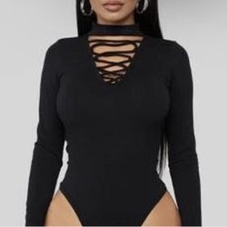 Women Black Lace Bodysuit