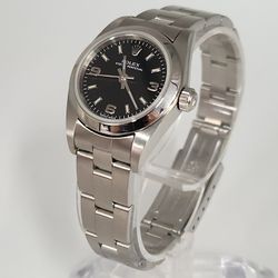 Rolex Oyster  Perpetual 26mm Ref.76080 Stainless Steel Black Dial Classic Ladies Watch