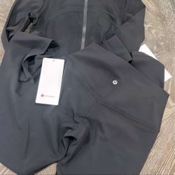 Lululemon Black Jacket and shorts set 