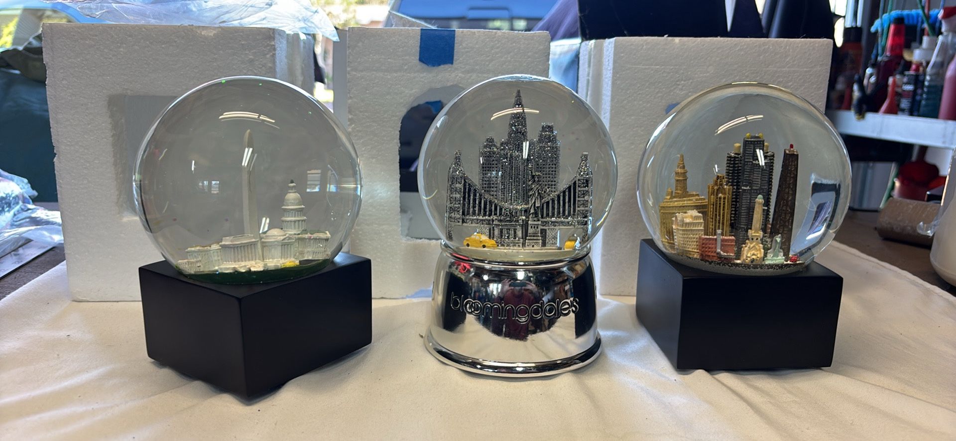 Three Musical Snow Globes