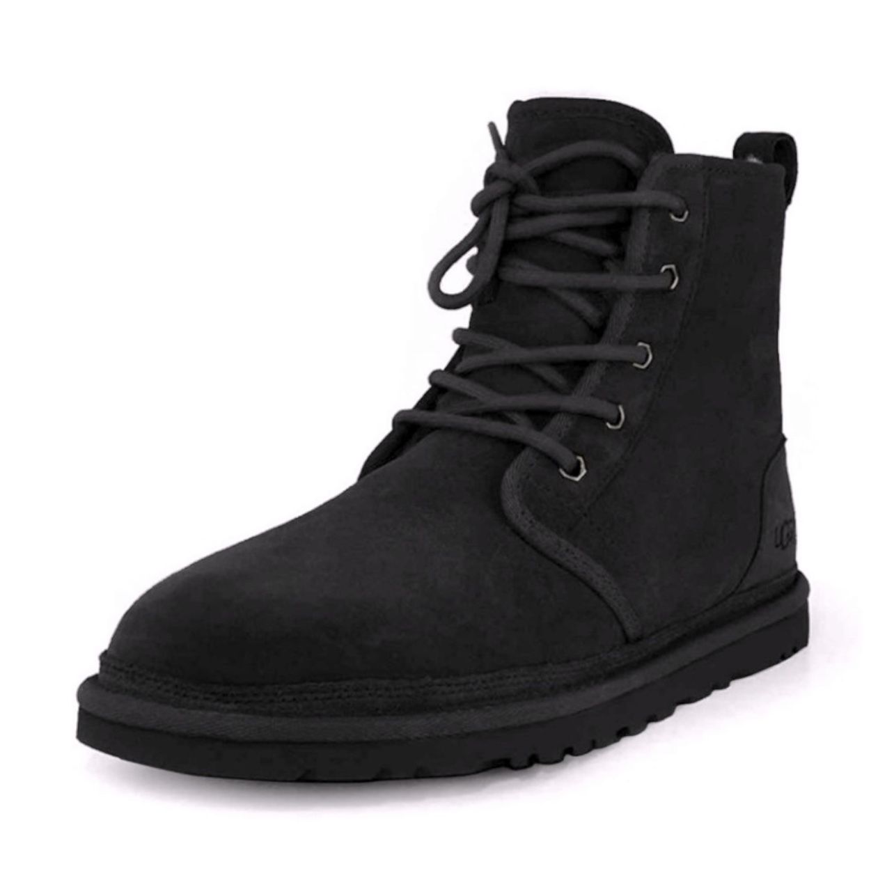 UGG Harkley Lacey Up Black Suede Leather Chukka Boots Size  8