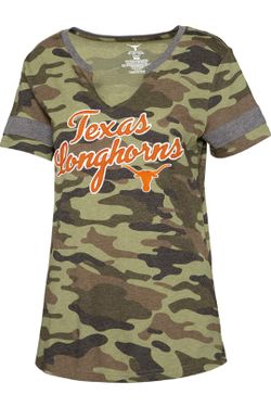 289c Apparel Women's University of Texas Authentic Apparel Vanessa Tee, Camo, LG