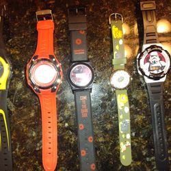 Set Of 5 Kids Watches, Need Batteries