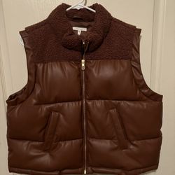 Cute Brown Puffer Vest