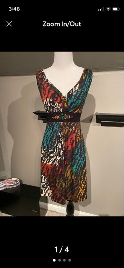 Colorful v-neck dress