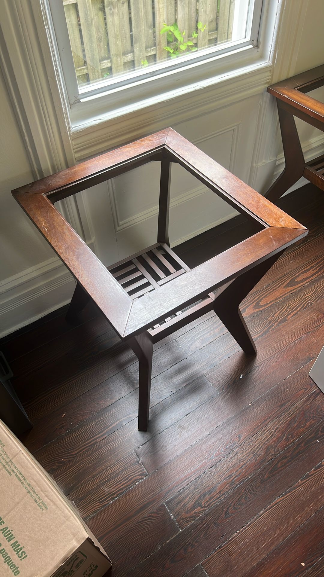 BOBS Furniture Living Room End Tables w/ Glass Top