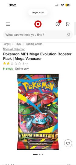 Pokemon ME1 Mega Evolution Booster Pack | Mega Venusaur